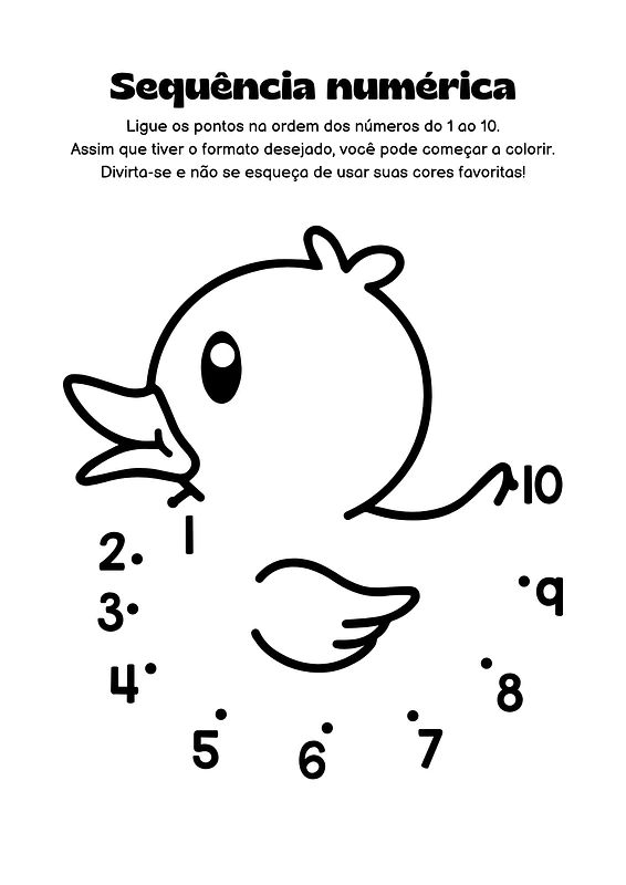 Sequência numérica do 1 ao 10 para imprimir | Educlub
